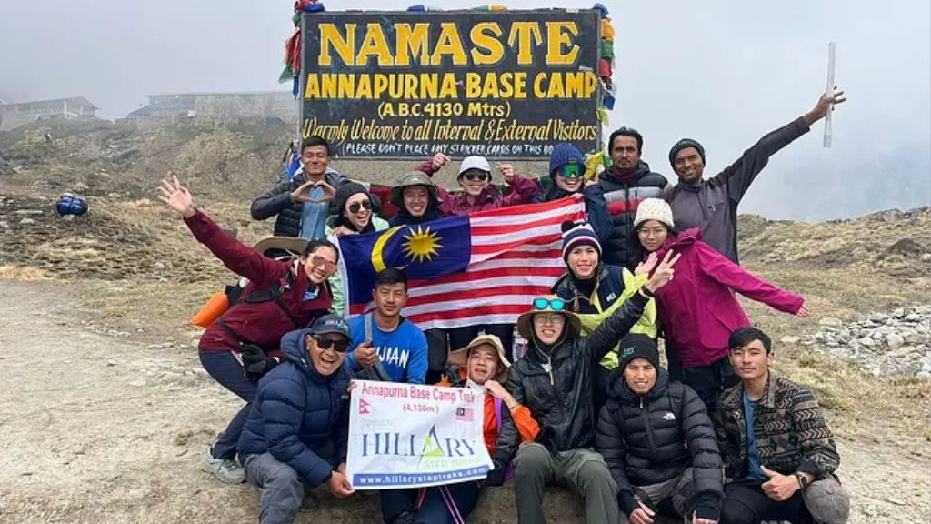 Trekkers On Annapurna Base Camp Trekkers on Annapurna Base Camp
